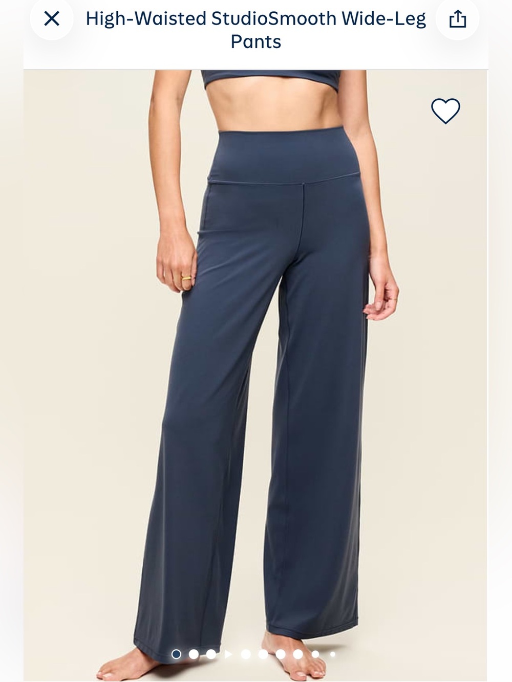 Old Navy High-Waisted StudioSmooth Wide-Leg Pants in Dusk Navy Medium Tall